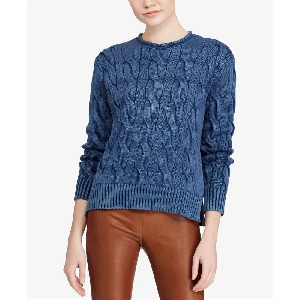 Limited Edition Polo Ralph Lauren Women’s Cable Knit Cotton Sweater Size L